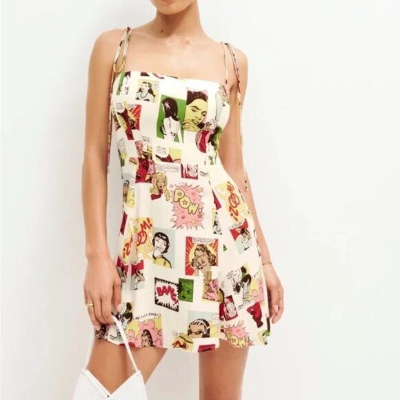 Reformation Presley Dress in Comic Book size 8 NWT - Picture 1 of 11